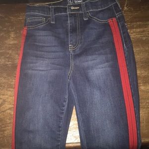 Mid length high rise skinny jeans